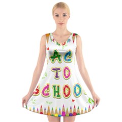 Back To School V-neck Sleeveless Skater Dress