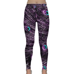 Bird Color Purple Passion Peacock Beautiful Classic Yoga Leggings by Amaryn4rt