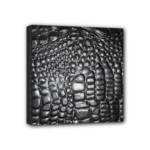 Black Alligator Leather Mini Canvas 4  X 4  by Amaryn4rt