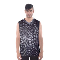 Black Alligator Leather Men s Basketball Tank Top by Amaryn4rt