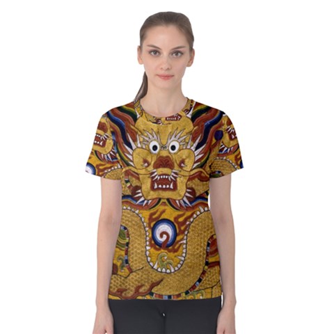 Chinese Dragon Pattern Women s Cotton Tee by Amaryn4rt