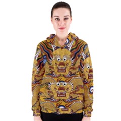 Chinese Dragon Pattern Women s Zipper Hoodie by Amaryn4rt