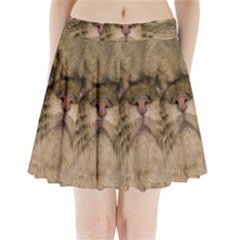 Cute Persian Cat Face In Closeup Pleated Mini Skirt by Amaryn4rt