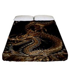 Dragon Pentagram Fitted Sheet (california King Size) by Amaryn4rt