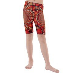 Dreamcatcher Stained Glass Kids  Mid Length Swim Shorts by Amaryn4rt