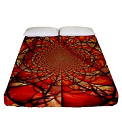 Dreamcatcher Stained Glass Fitted Sheet (queen Size) by Amaryn4rt