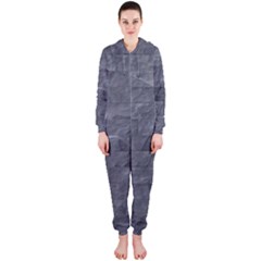 Excellent Seamless Slate Stone Floor Texture Hooded Jumpsuit (ladies)  by Amaryn4rt