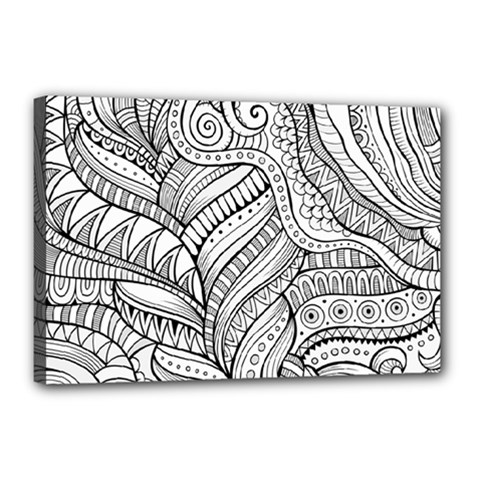 Zentangle Art Patterns Canvas 18  x 12 