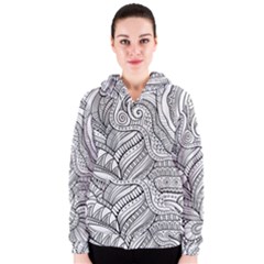 Zentangle Art Patterns Women s Zipper Hoodie