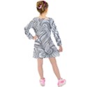 Zentangle Art Patterns Kids  Long Sleeve Velvet Dress View2