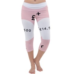 Added Less Equal With Pink White Capri Yoga Leggings