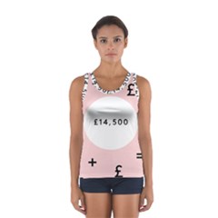 Added Less Equal With Pink White Women s Sport Tank Top 