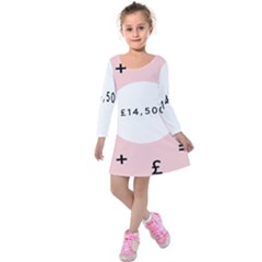 Added Less Equal With Pink White Kids  Long Sleeve Velvet Dress by Alisyart