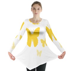 Yellow Butterfly Animals Fly Long Sleeve Tunic 