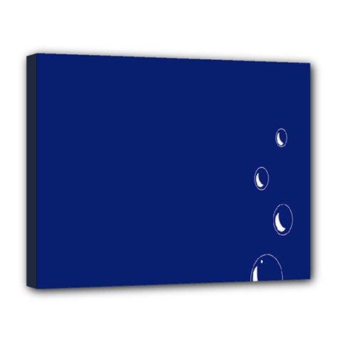 Bubbles Circle Blue Canvas 14  X 11 