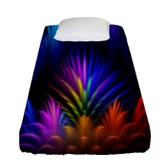 Bird Feathers Rainbow Color Pink Purple Blue Orange Gold Fitted Sheet (single Size)