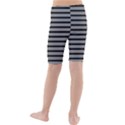 Black White Line Fabric Kids  Mid Length Swim Shorts View2