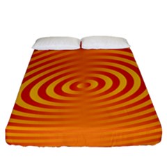 Circle Line Orange Hole Hypnotism Fitted Sheet (california King Size) by Alisyart