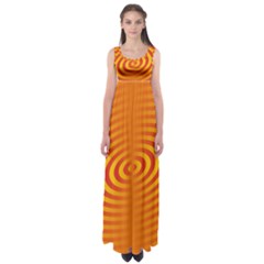 Circle Line Orange Hole Hypnotism Empire Waist Maxi Dress