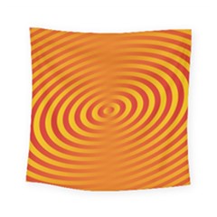 Circle Line Orange Hole Hypnotism Square Tapestry (small) by Alisyart