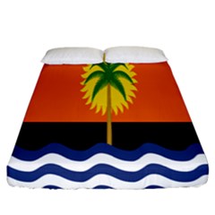 Coconut Tree Wave Water Sun Sea Orange Blue White Yellow Green Fitted Sheet (california King Size) by Alisyart