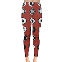 Circles Red Black White Leggings  by Alisyart