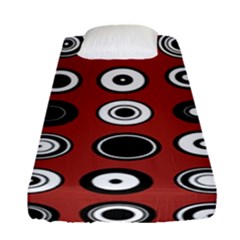 Circles Red Black White Fitted Sheet (single Size) by Alisyart