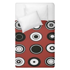 Circles Red Black White Duvet Cover Double Side (single Size)