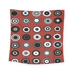 Circles Red Black White Square Tapestry (small)