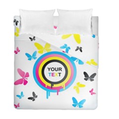 Colorful Butterfly Rainbow Circle Animals Fly Pink Yellow Black Blue Text Duvet Cover Double Side (full/ Double Size) by Alisyart