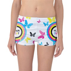 Colorful Butterfly Rainbow Circle Animals Fly Pink Yellow Black Blue Text Reversible Bikini Bottoms by Alisyart