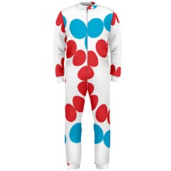 Egg Circles Blue Red White Onepiece Jumpsuit (men)  by Alisyart