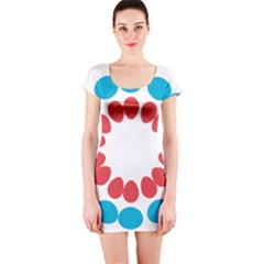Egg Circles Blue Red White Short Sleeve Bodycon Dress by Alisyart