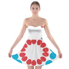 Egg Circles Blue Red White Strapless Bra Top Dress