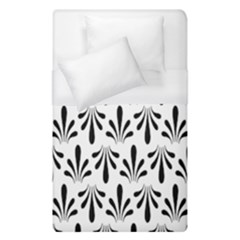 Floral Black White Duvet Cover (single Size) by Alisyart