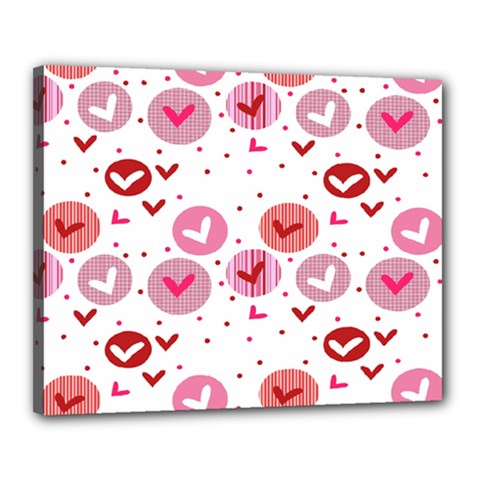 Crafts Chevron Cricle Pink Love Heart Valentine Canvas 20  X 16 