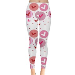 Crafts Chevron Cricle Pink Love Heart Valentine Leggings  by Alisyart