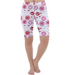 Crafts Chevron Cricle Pink Love Heart Valentine Cropped Leggings  by Alisyart