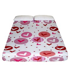 Crafts Chevron Cricle Pink Love Heart Valentine Fitted Sheet (california King Size) by Alisyart