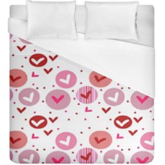 Crafts Chevron Cricle Pink Love Heart Valentine Duvet Cover (king Size) by Alisyart
