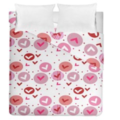 Crafts Chevron Cricle Pink Love Heart Valentine Duvet Cover Double Side (queen Size)