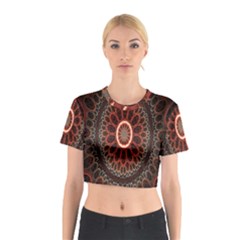 Circles Shapes Psychedelic Symmetry Cotton Crop Top