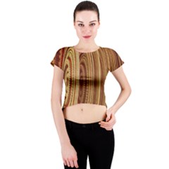 Circles Figure Light Gold Crew Neck Crop Top