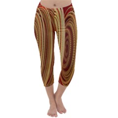 Circles Figure Light Gold Capri Winter Leggings 