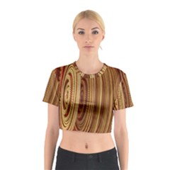 Circles Figure Light Gold Cotton Crop Top