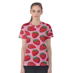 Fruitb Red Strawberries Women s Cotton Tee
