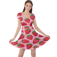 Fruitb Red Strawberries Cap Sleeve Dresses by Alisyart