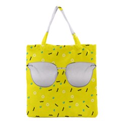 Glasses Yellow Grocery Tote Bag by Alisyart