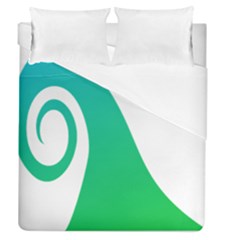 Line Green Wave Duvet Cover (queen Size)