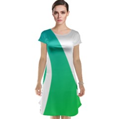 Line Green Wave Cap Sleeve Nightdress by Alisyart